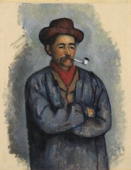 The Met exhibit includes numerous related pieces from Cézanne's card player series, including portraits of some of the men he used as models — such as 'Man With Pipe,' from 1890-02.